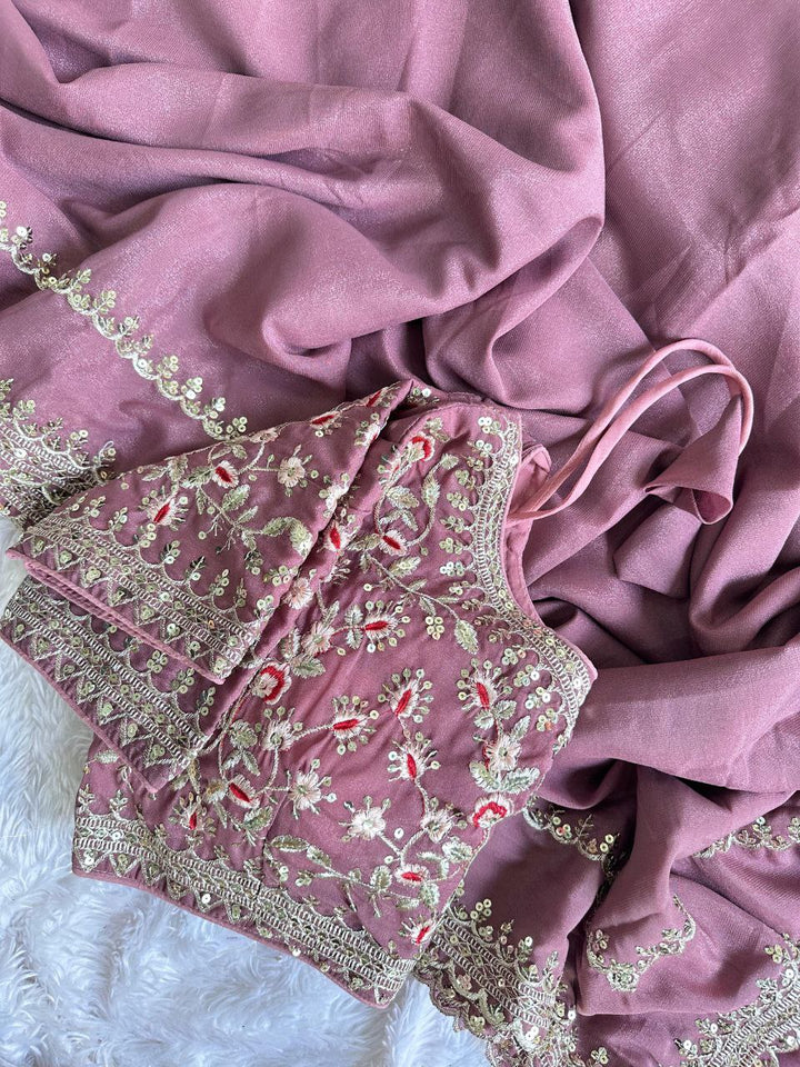 Tatvah Pure Shimmer Sequence Work Sarees With Unhitch Blouse Piece