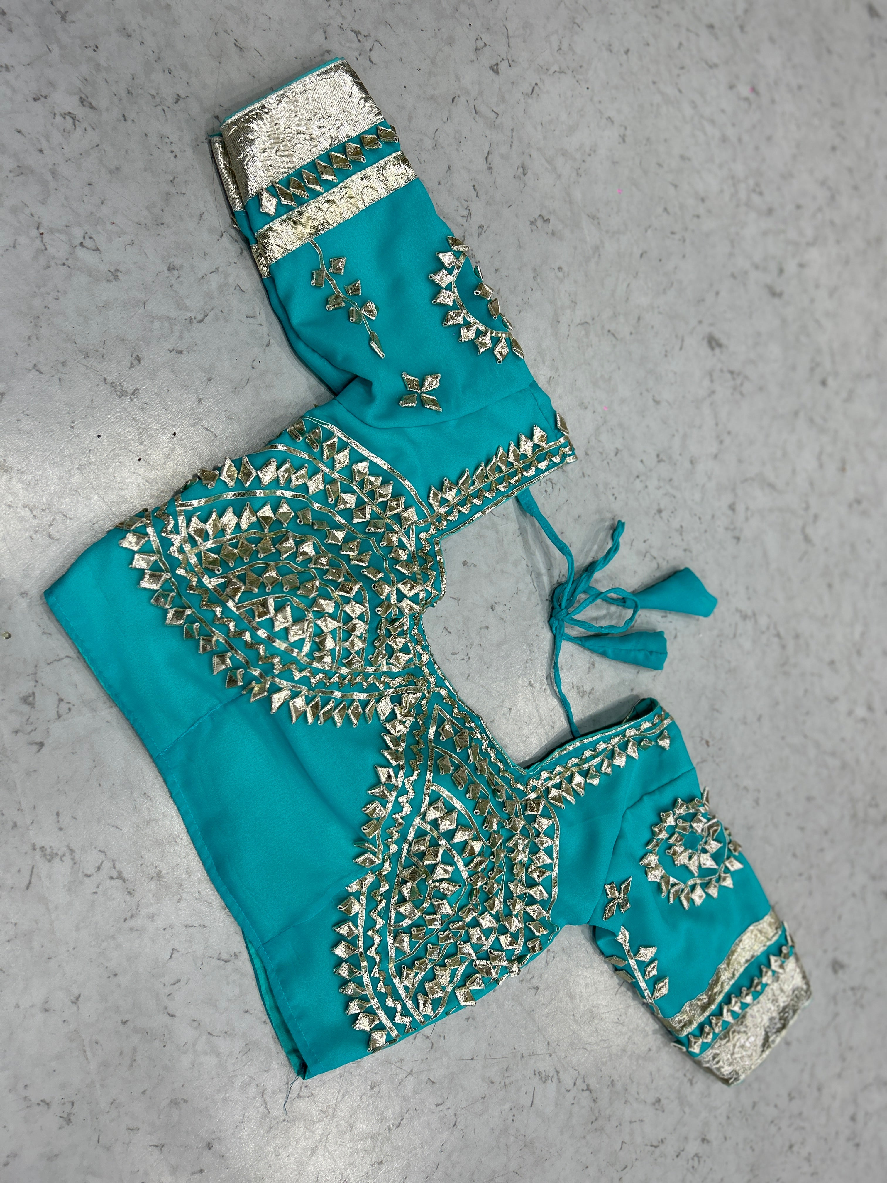 Ankita Lokhande Georgette Designer Sarees With Gotta Patti Work Ready To Wear Blouse