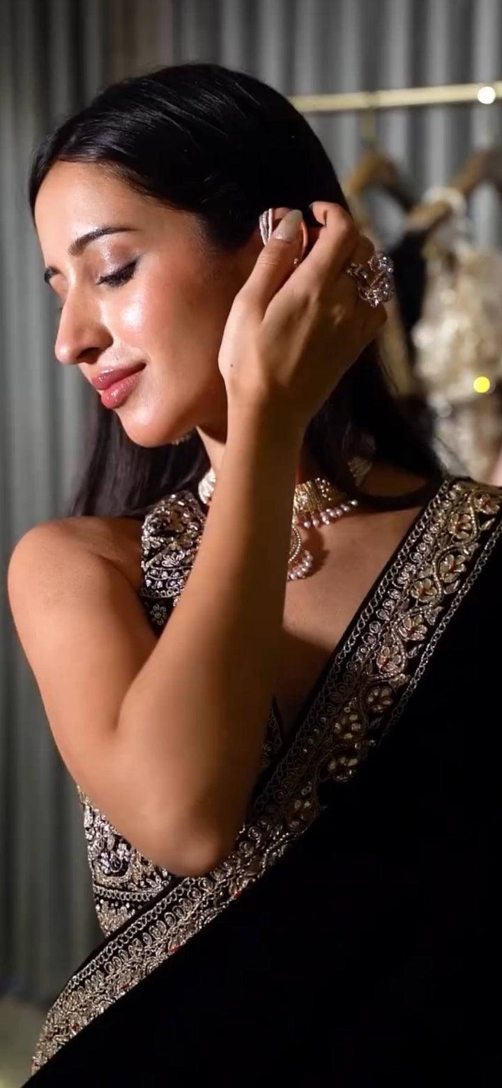 Viscose Velvet Designer Sarees