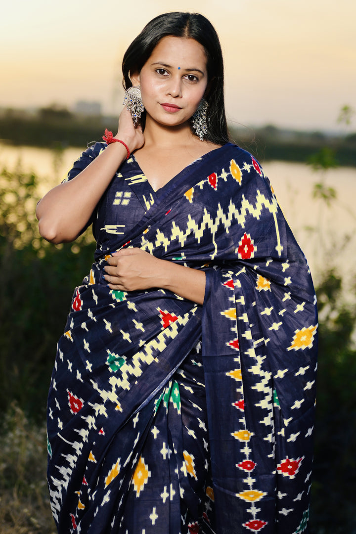 Black Premium Mul Mul Cotton Sarees