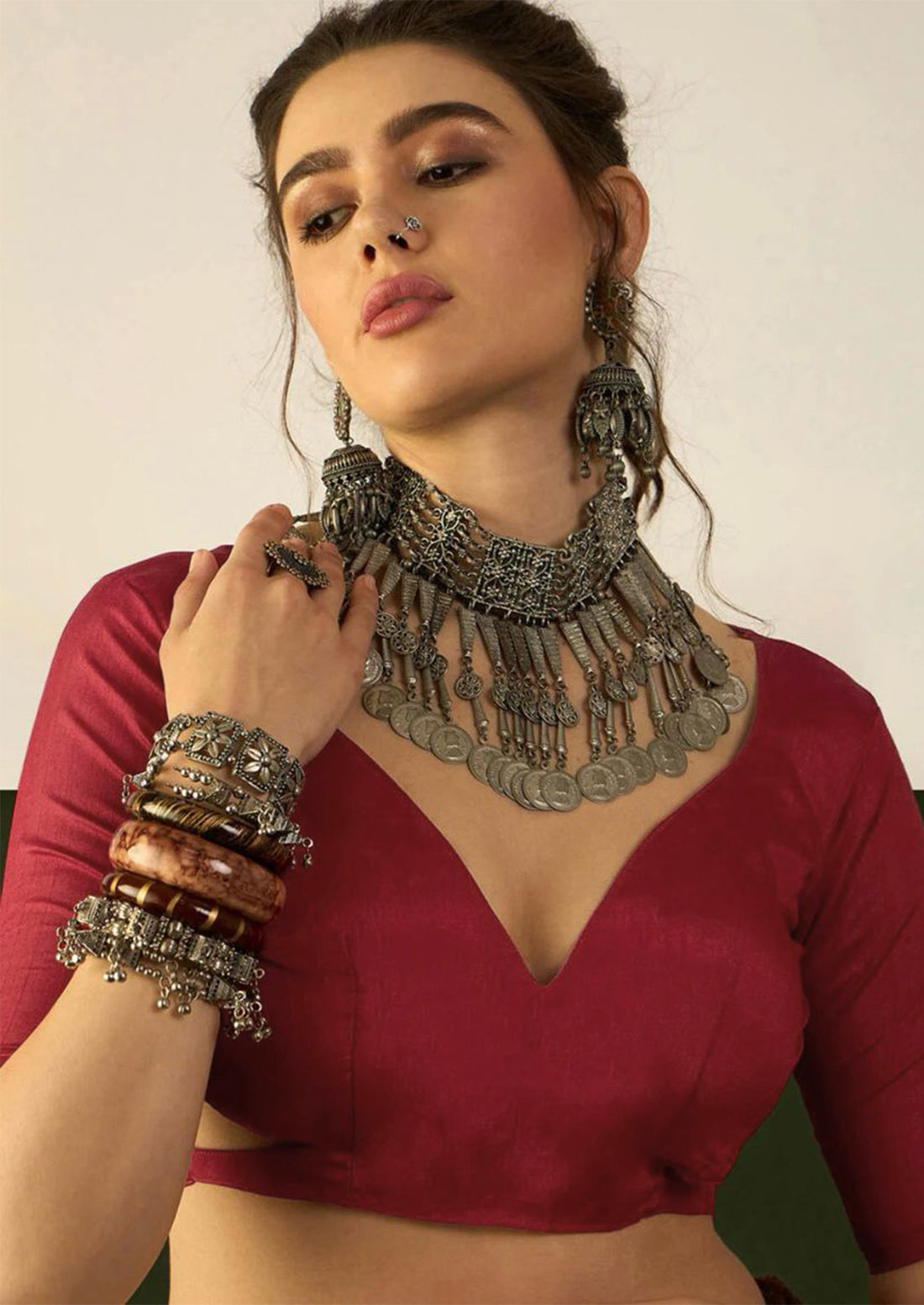 Ajrakh Hand Block Printed Mul Mul Cotton Sarees