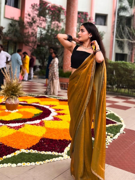 Women Solid Embellished Sequinned Ilkal Saree